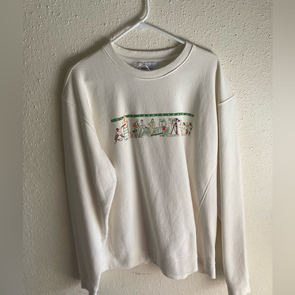 NWT Mens Palmes Off-Scenery Crewneck Sweatshirt, size XL in Off-White